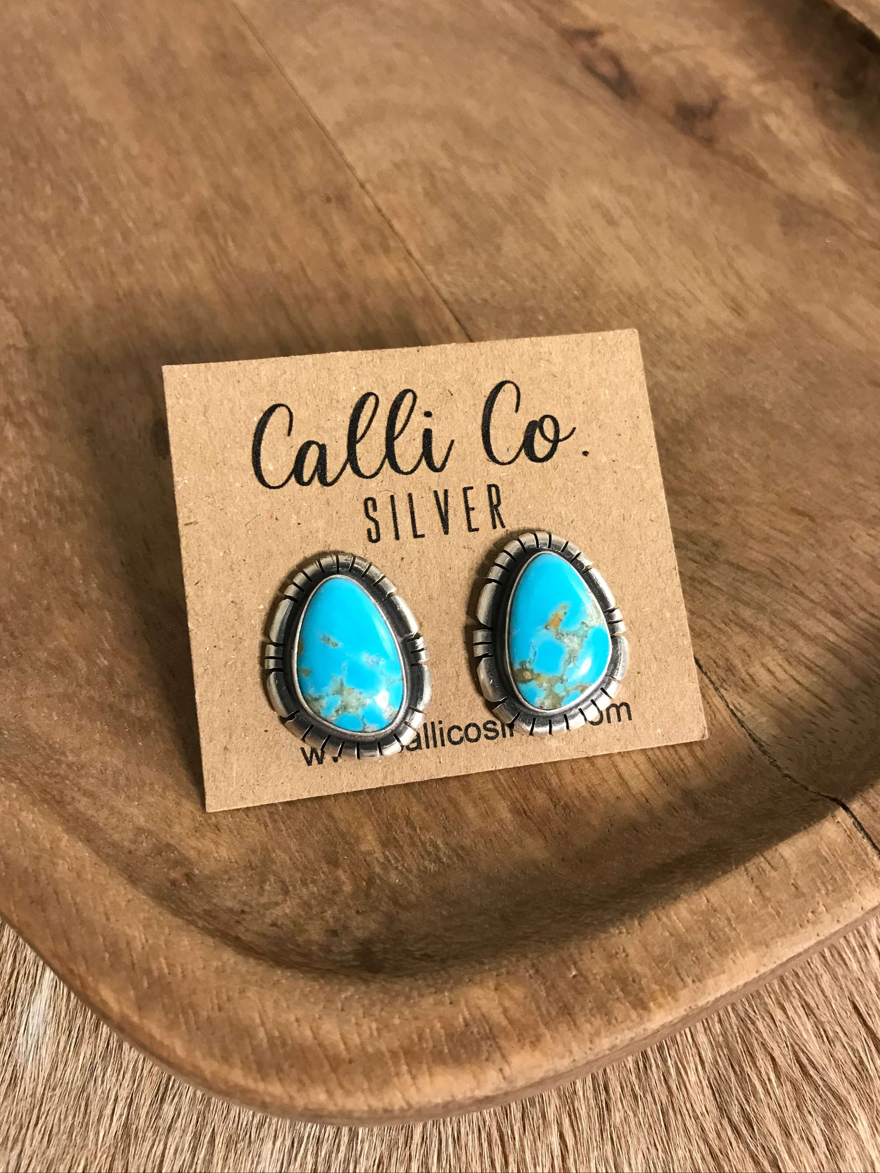 The Turquoise Studs, 75-Earrings-Calli Co., Turquoise and Silver Jewelry, Native American Handmade, Zuni Tribe, Navajo Tribe, Brock Texas