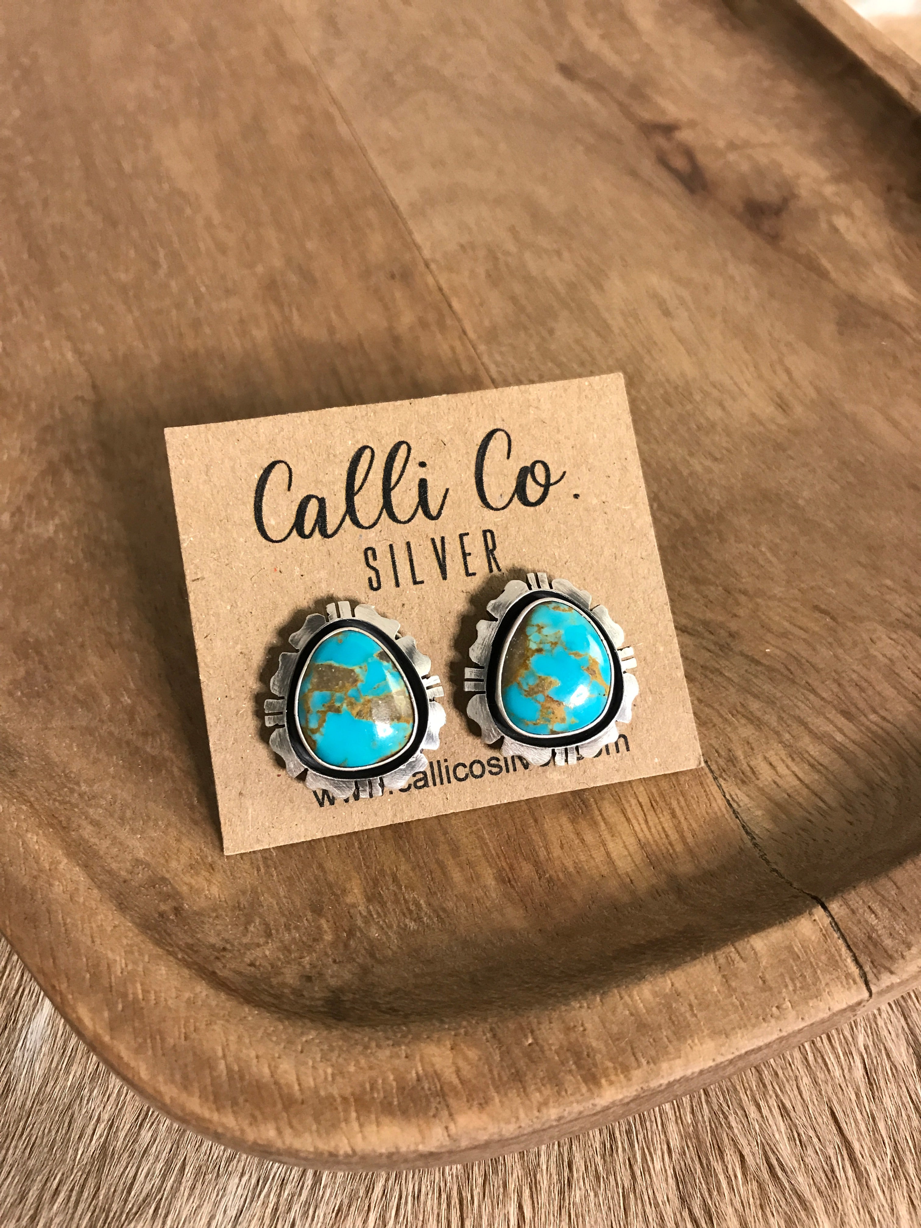 The Turquoise Studs, 48-Earrings-Calli Co., Turquoise and Silver Jewelry, Native American Handmade, Zuni Tribe, Navajo Tribe, Brock Texas