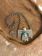 The Tahoka Thunderbird Necklace, 1-Necklaces-Calli Co., Turquoise and Silver Jewelry, Native American Handmade, Zuni Tribe, Navajo Tribe, Brock Texas
