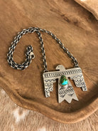 The Tahoka Thunderbird Necklace, 4-Necklaces-Calli Co., Turquoise and Silver Jewelry, Native American Handmade, Zuni Tribe, Navajo Tribe, Brock Texas