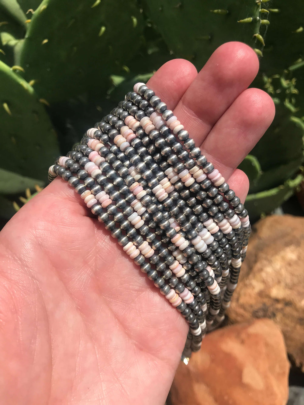 The Silver Valley Pink Conch Bracelet-Bracelets & Cuffs-Calli Co., Turquoise and Silver Jewelry, Native American Handmade, Zuni Tribe, Navajo Tribe, Brock Texas