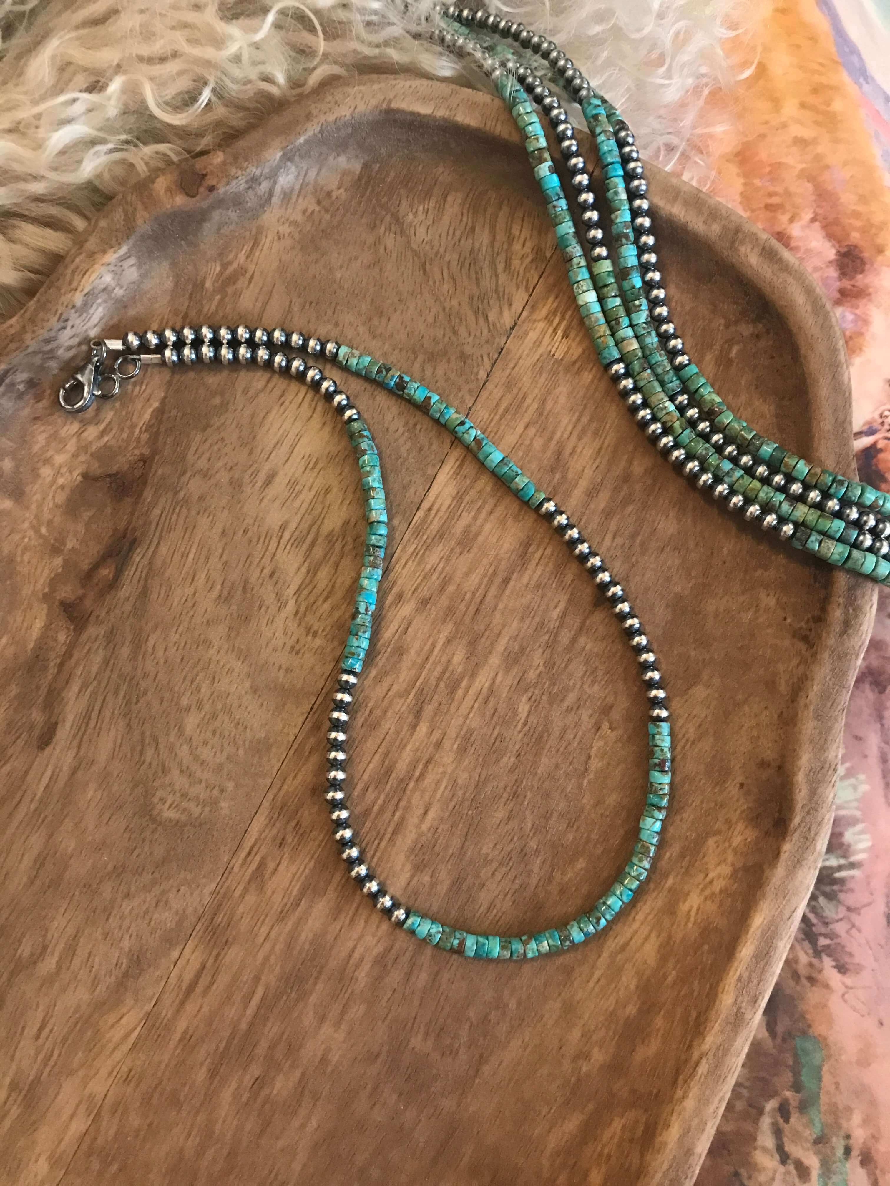 The Ami Necklace-Necklaces-Calli Co., Turquoise and Silver Jewelry, Native American Handmade, Zuni Tribe, Navajo Tribe, Brock Texas