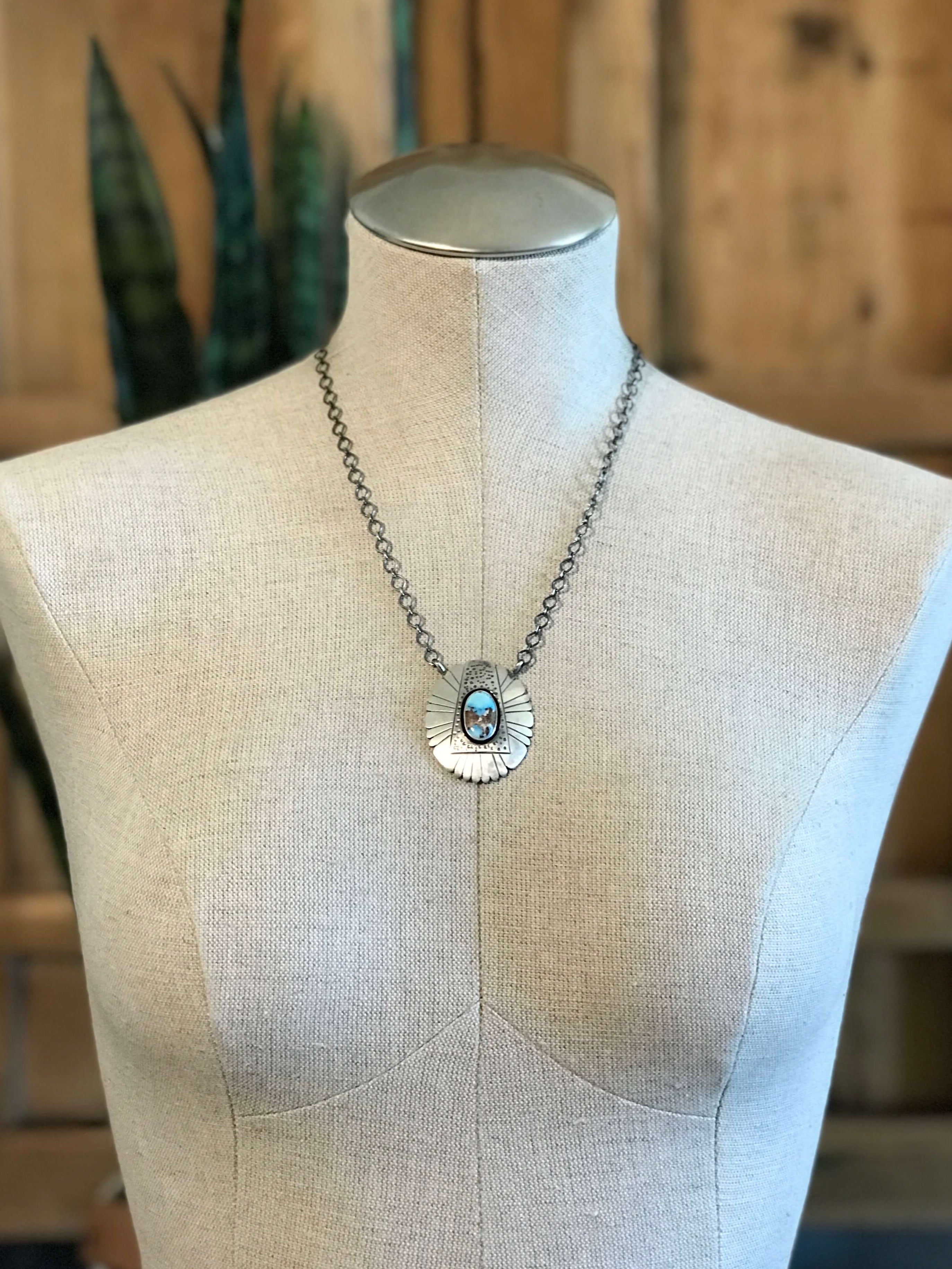 The Ronan Necklace, 1-Necklaces-Calli Co., Turquoise and Silver Jewelry, Native American Handmade, Zuni Tribe, Navajo Tribe, Brock Texas
