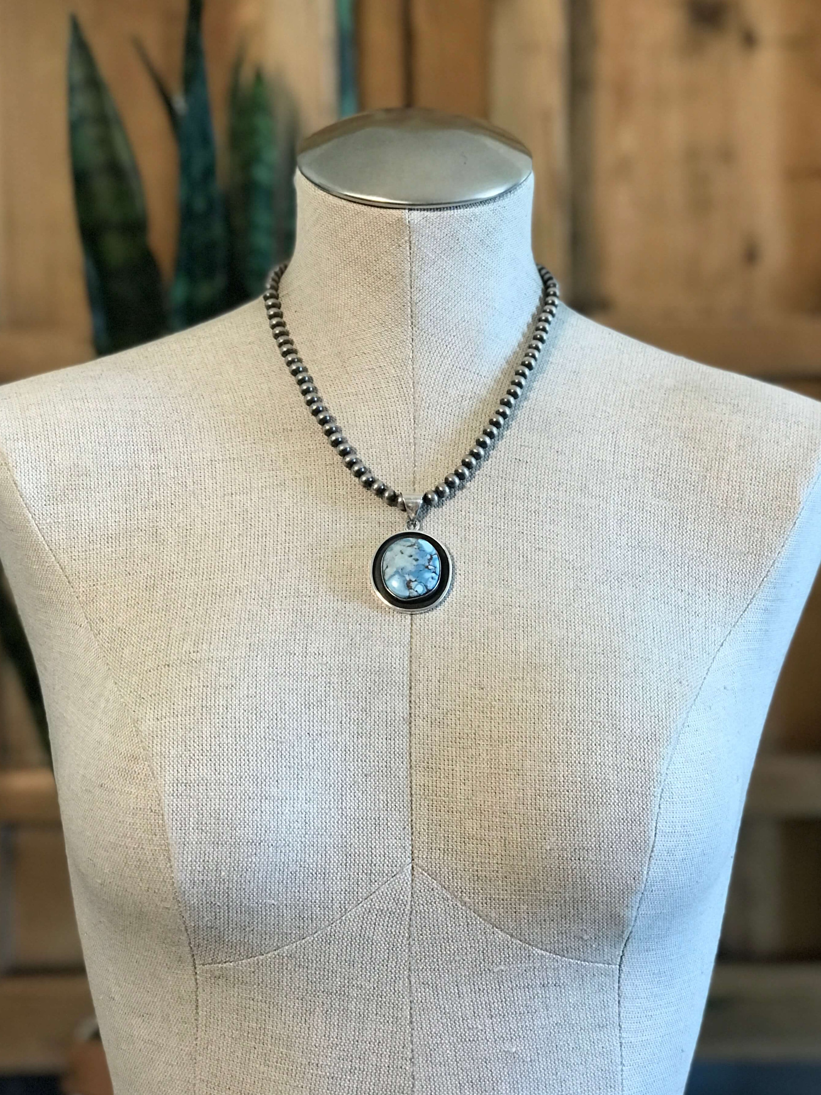 The Garrison Pendant, 1-Pendants-Calli Co., Turquoise and Silver Jewelry, Native American Handmade, Zuni Tribe, Navajo Tribe, Brock Texas