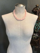 The 5 Strand Pink Conch Necklace-Necklaces-Calli Co., Turquoise and Silver Jewelry, Native American Handmade, Zuni Tribe, Navajo Tribe, Brock Texas