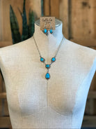 The Tullamore Lariat Necklace Set-Necklaces-Calli Co., Turquoise and Silver Jewelry, Native American Handmade, Zuni Tribe, Navajo Tribe, Brock Texas