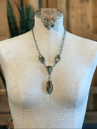 The Tehachapi Lariat Necklace Set-Necklaces-Calli Co., Turquoise and Silver Jewelry, Native American Handmade, Zuni Tribe, Navajo Tribe, Brock Texas