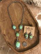 The Copeland Lariat Necklace Set, 1-Necklaces-Calli Co., Turquoise and Silver Jewelry, Native American Handmade, Zuni Tribe, Navajo Tribe, Brock Texas
