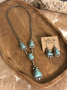 The Copeland Lariat Necklace Set, 4-Necklaces-Calli Co., Turquoise and Silver Jewelry, Native American Handmade, Zuni Tribe, Navajo Tribe, Brock Texas