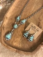 The Copeland Lariat Necklace Set, 4-Necklaces-Calli Co., Turquoise and Silver Jewelry, Native American Handmade, Zuni Tribe, Navajo Tribe, Brock Texas