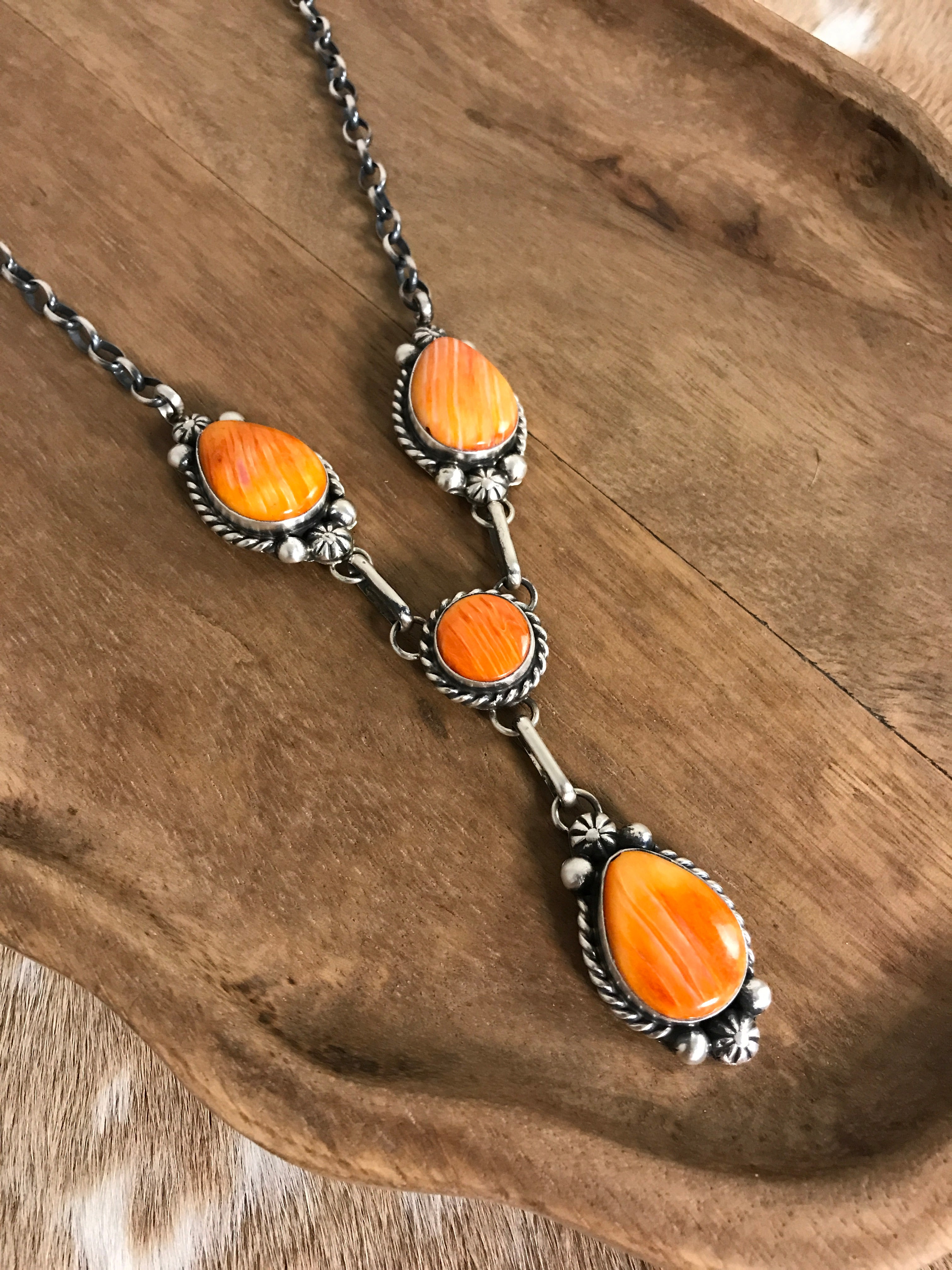 The Copeland Lariat Necklace Set, 5-Necklaces-Calli Co., Turquoise and Silver Jewelry, Native American Handmade, Zuni Tribe, Navajo Tribe, Brock Texas
