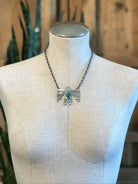 The Tahoka Thunderbird Necklace, 2-Necklaces-Calli Co., Turquoise and Silver Jewelry, Native American Handmade, Zuni Tribe, Navajo Tribe, Brock Texas