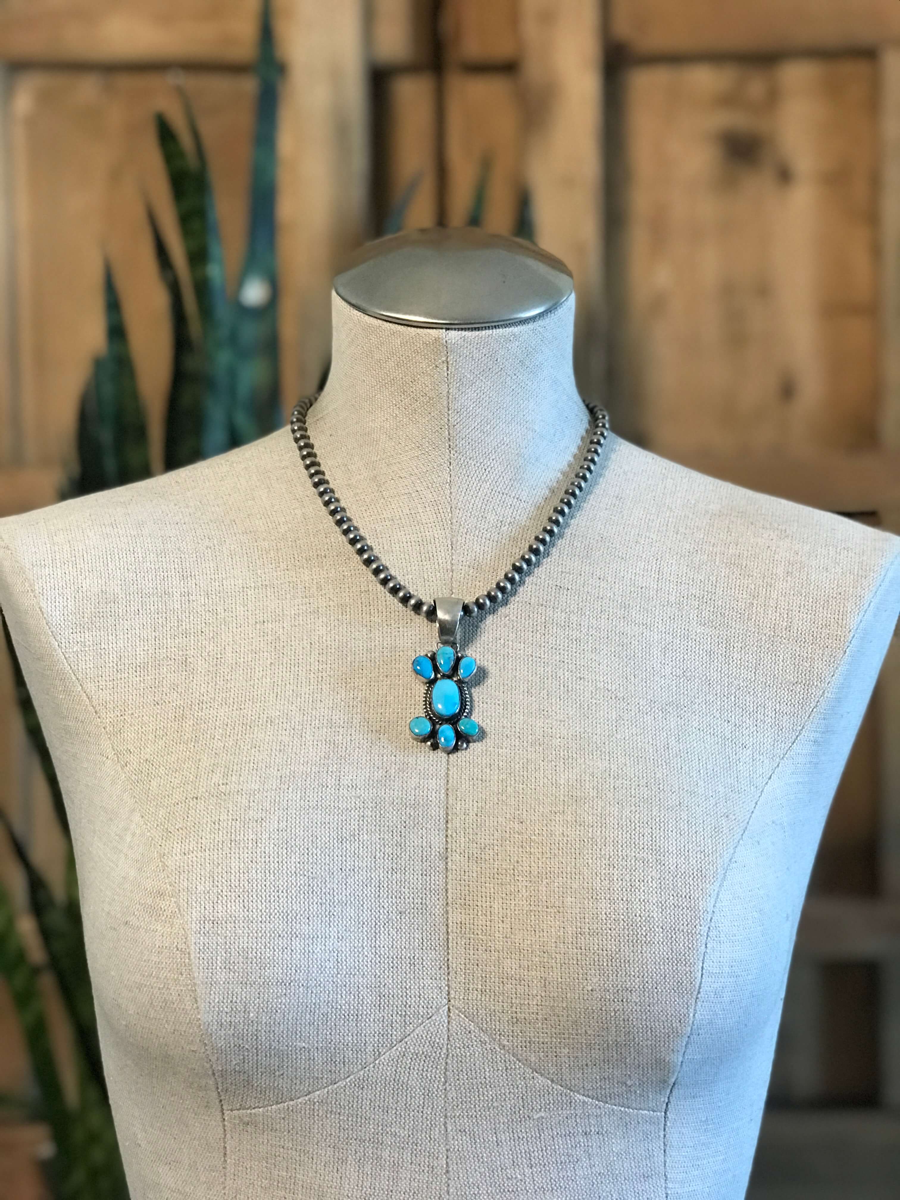 The Ledoux Pendant-Pendants-Calli Co., Turquoise and Silver Jewelry, Native American Handmade, Zuni Tribe, Navajo Tribe, Brock Texas