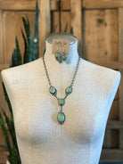 The Copeland Lariat Necklace Set, 1-Necklaces-Calli Co., Turquoise and Silver Jewelry, Native American Handmade, Zuni Tribe, Navajo Tribe, Brock Texas