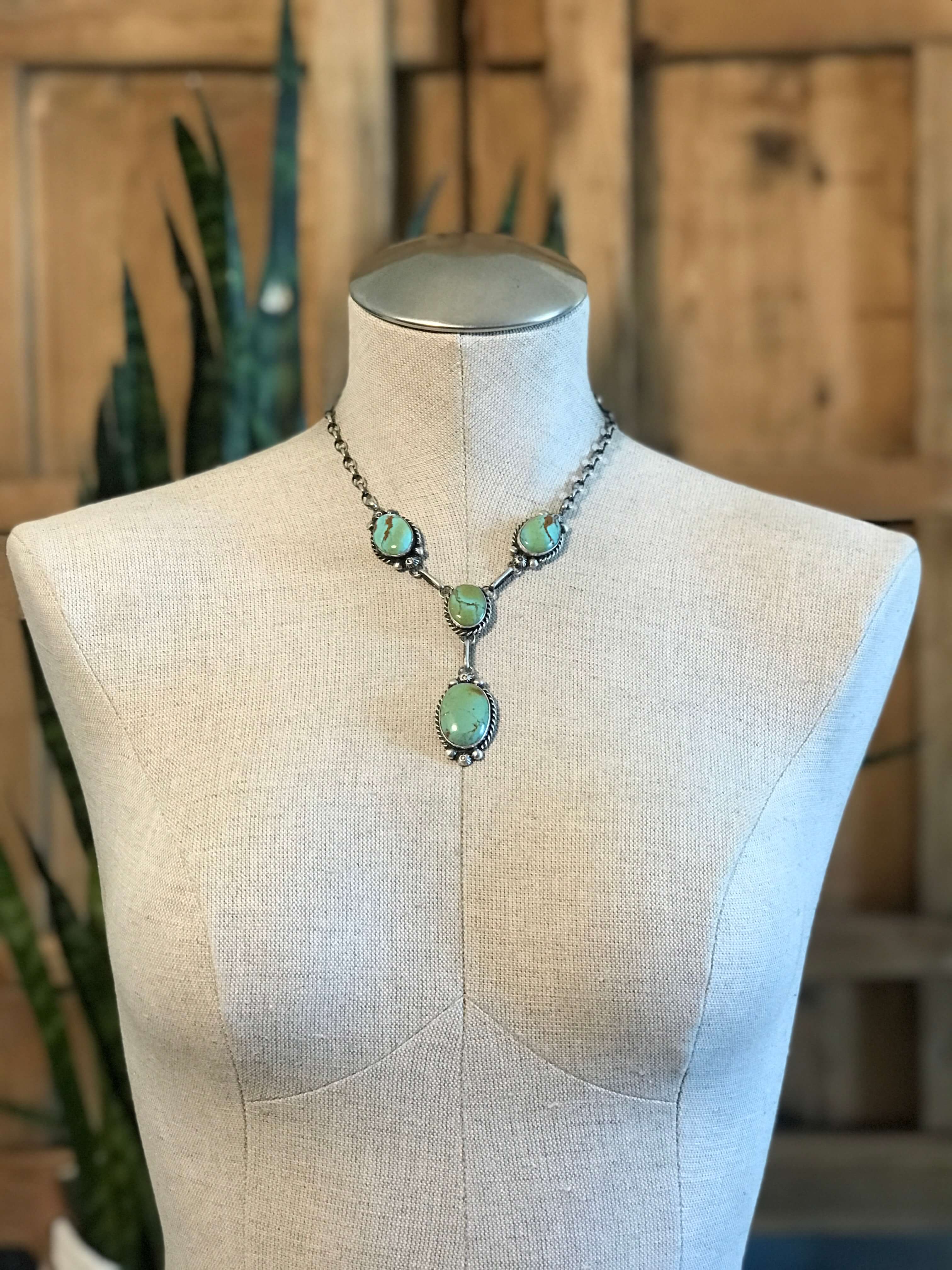 The Copeland Lariat Necklace Set, 1-Necklaces-Calli Co., Turquoise and Silver Jewelry, Native American Handmade, Zuni Tribe, Navajo Tribe, Brock Texas