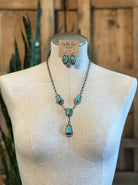 The Copeland Lariat Necklace Set, 2-Necklaces-Calli Co., Turquoise and Silver Jewelry, Native American Handmade, Zuni Tribe, Navajo Tribe, Brock Texas