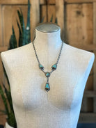 The Copeland Lariat Necklace Set, 2-Necklaces-Calli Co., Turquoise and Silver Jewelry, Native American Handmade, Zuni Tribe, Navajo Tribe, Brock Texas