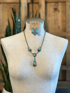 The Copeland Lariat Necklace Set, 3-Necklaces-Calli Co., Turquoise and Silver Jewelry, Native American Handmade, Zuni Tribe, Navajo Tribe, Brock Texas
