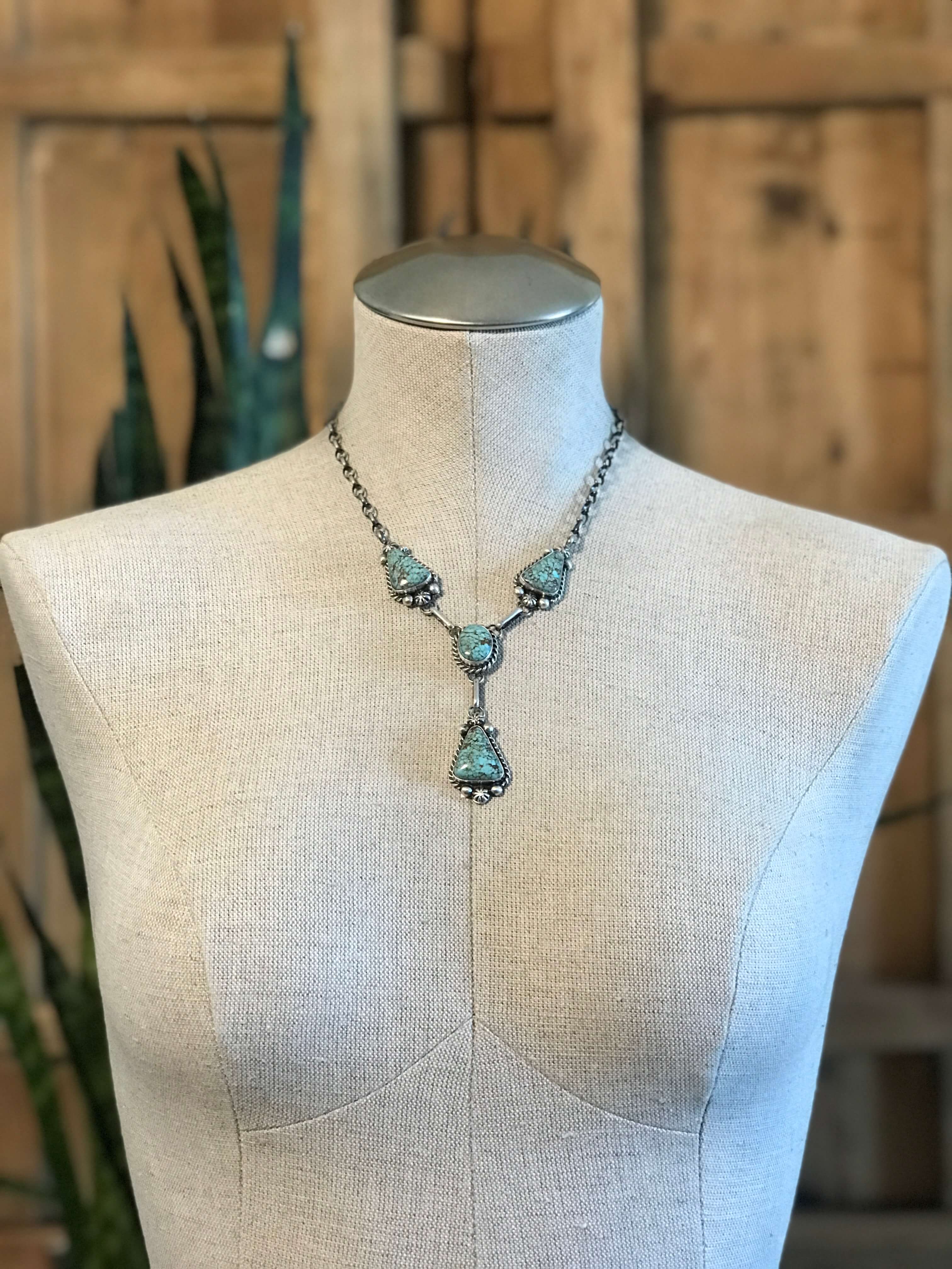 The Copeland Lariat Necklace Set, 4-Necklaces-Calli Co., Turquoise and Silver Jewelry, Native American Handmade, Zuni Tribe, Navajo Tribe, Brock Texas