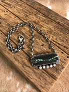 The Glenrio Black Jack Necklace, 1-Necklaces-Calli Co., Turquoise and Silver Jewelry, Native American Handmade, Zuni Tribe, Navajo Tribe, Brock Texas