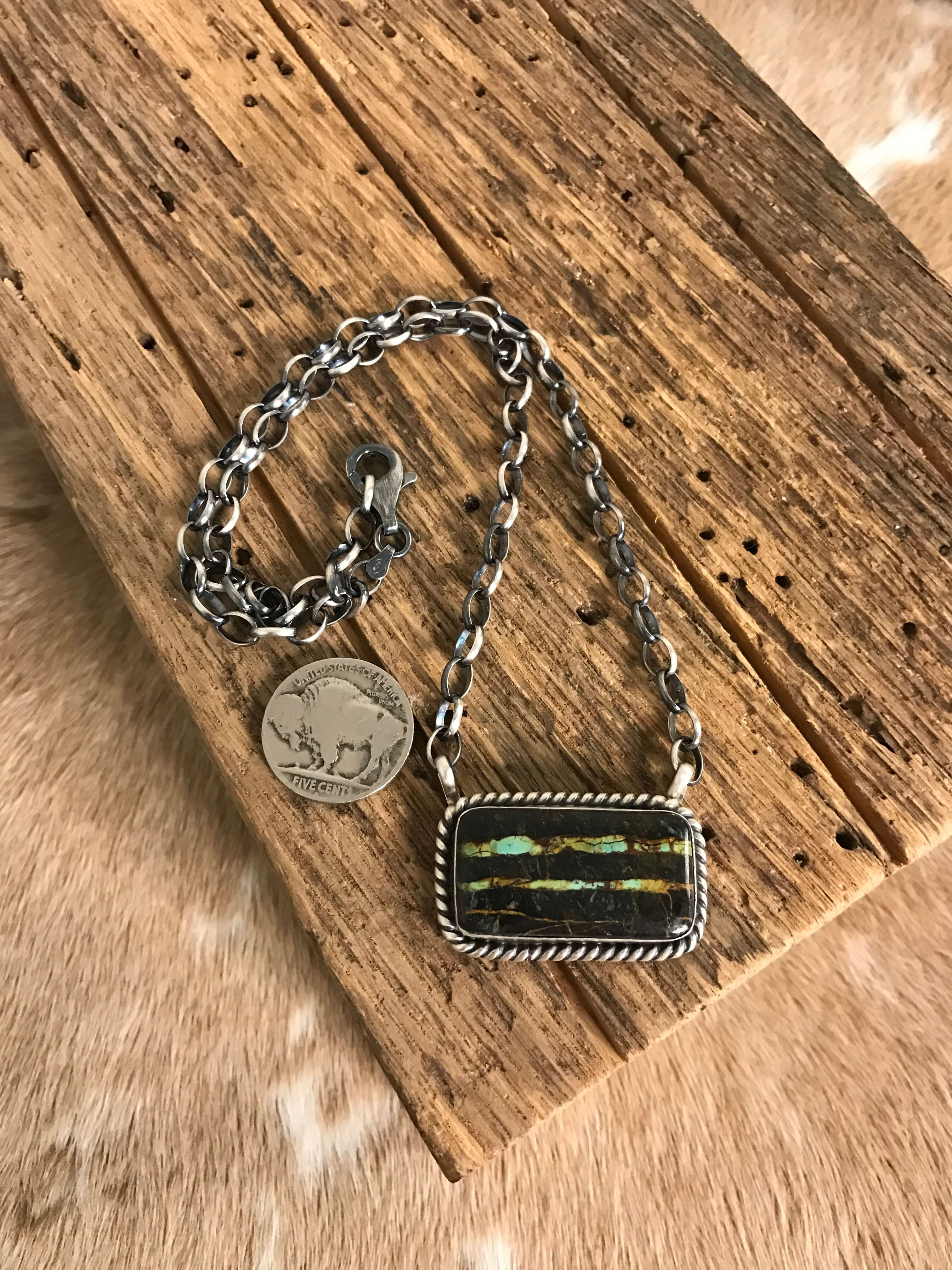 The Glenrio Black Jack Necklace, 3-Necklaces-Calli Co., Turquoise and Silver Jewelry, Native American Handmade, Zuni Tribe, Navajo Tribe, Brock Texas