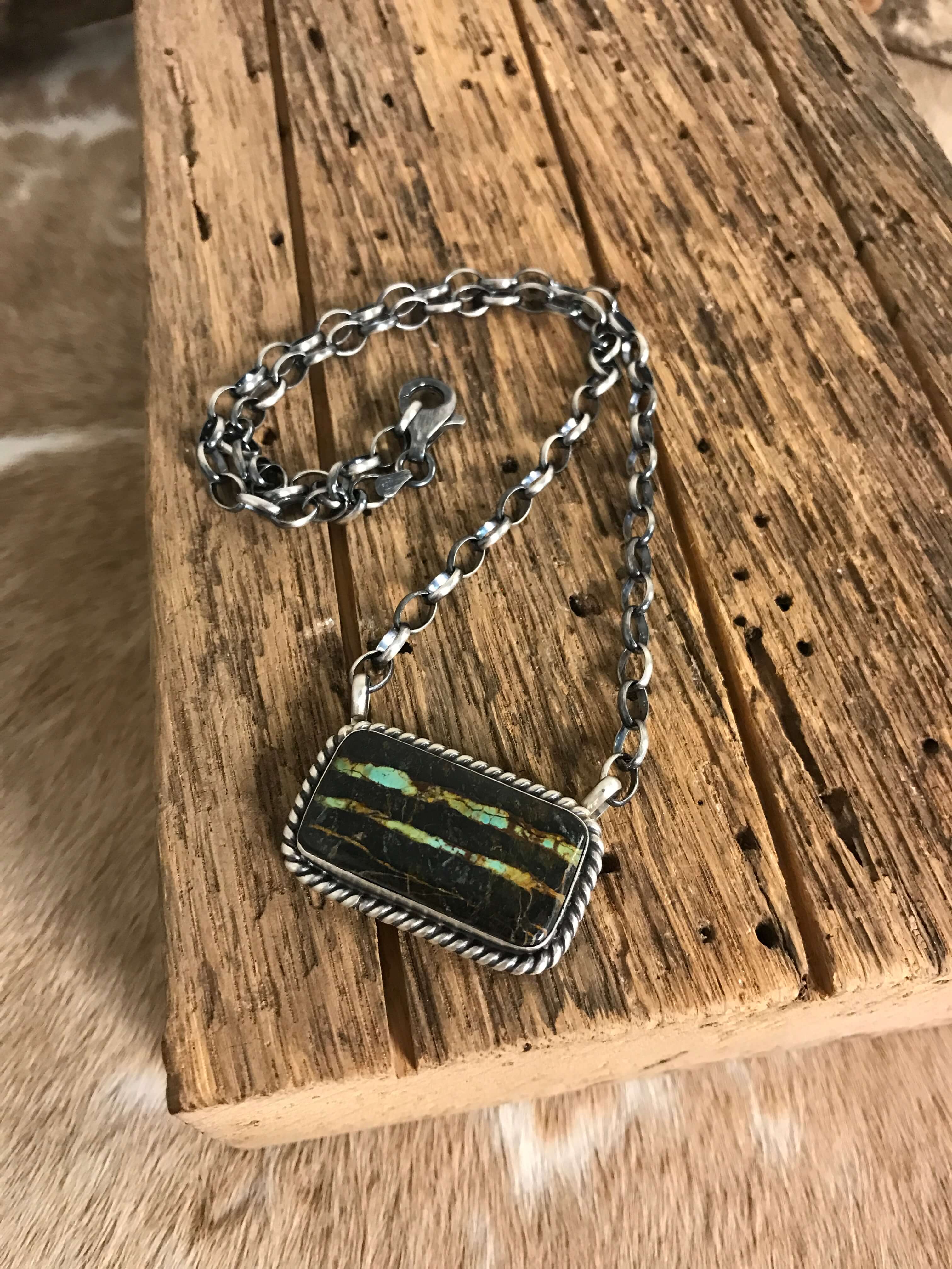 The Glenrio Black Jack Necklace, 3-Necklaces-Calli Co., Turquoise and Silver Jewelry, Native American Handmade, Zuni Tribe, Navajo Tribe, Brock Texas