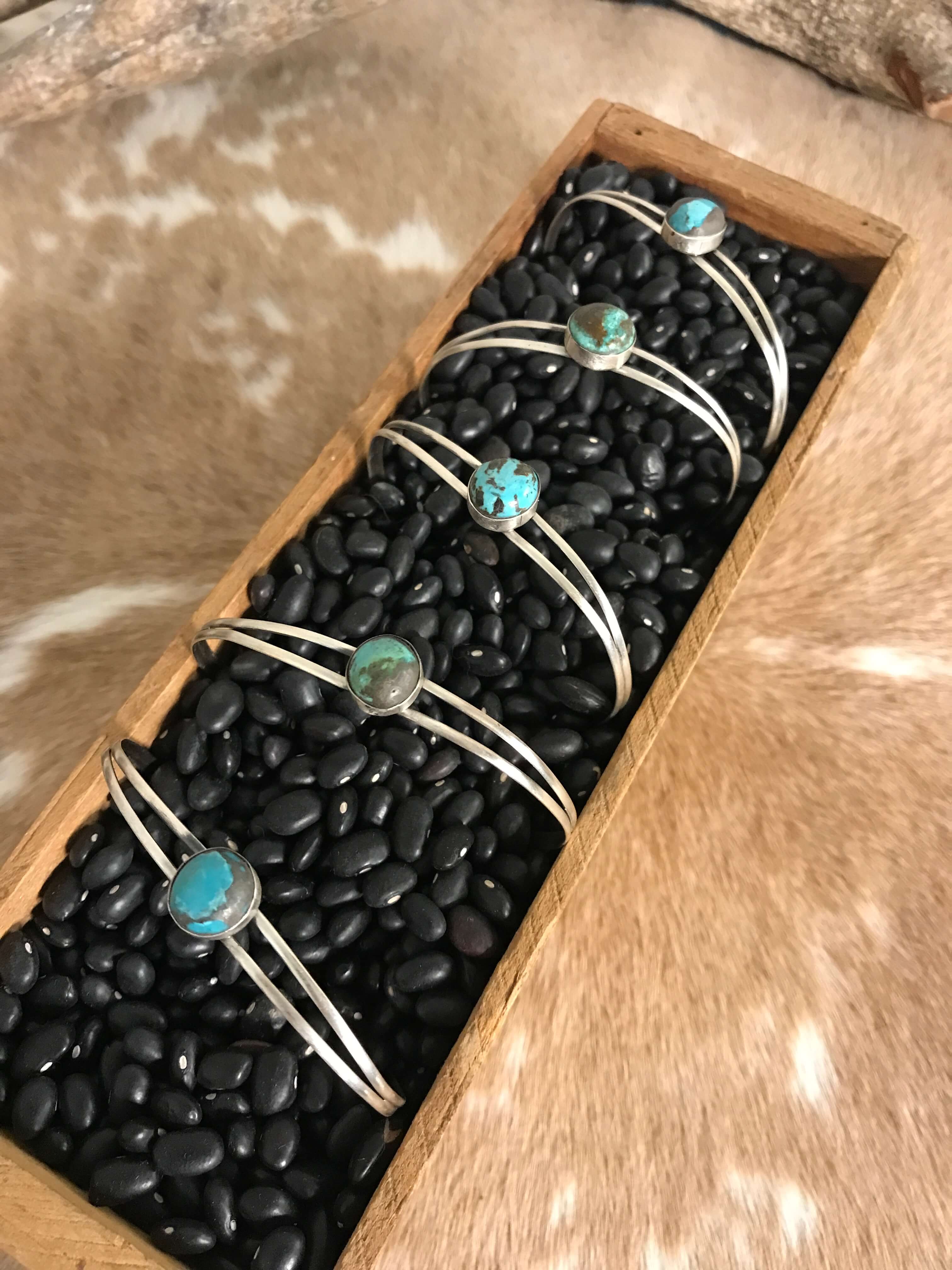 The Blundell Black Jack Cuffs-Bracelets & Cuffs-Calli Co., Turquoise and Silver Jewelry, Native American Handmade, Zuni Tribe, Navajo Tribe, Brock Texas