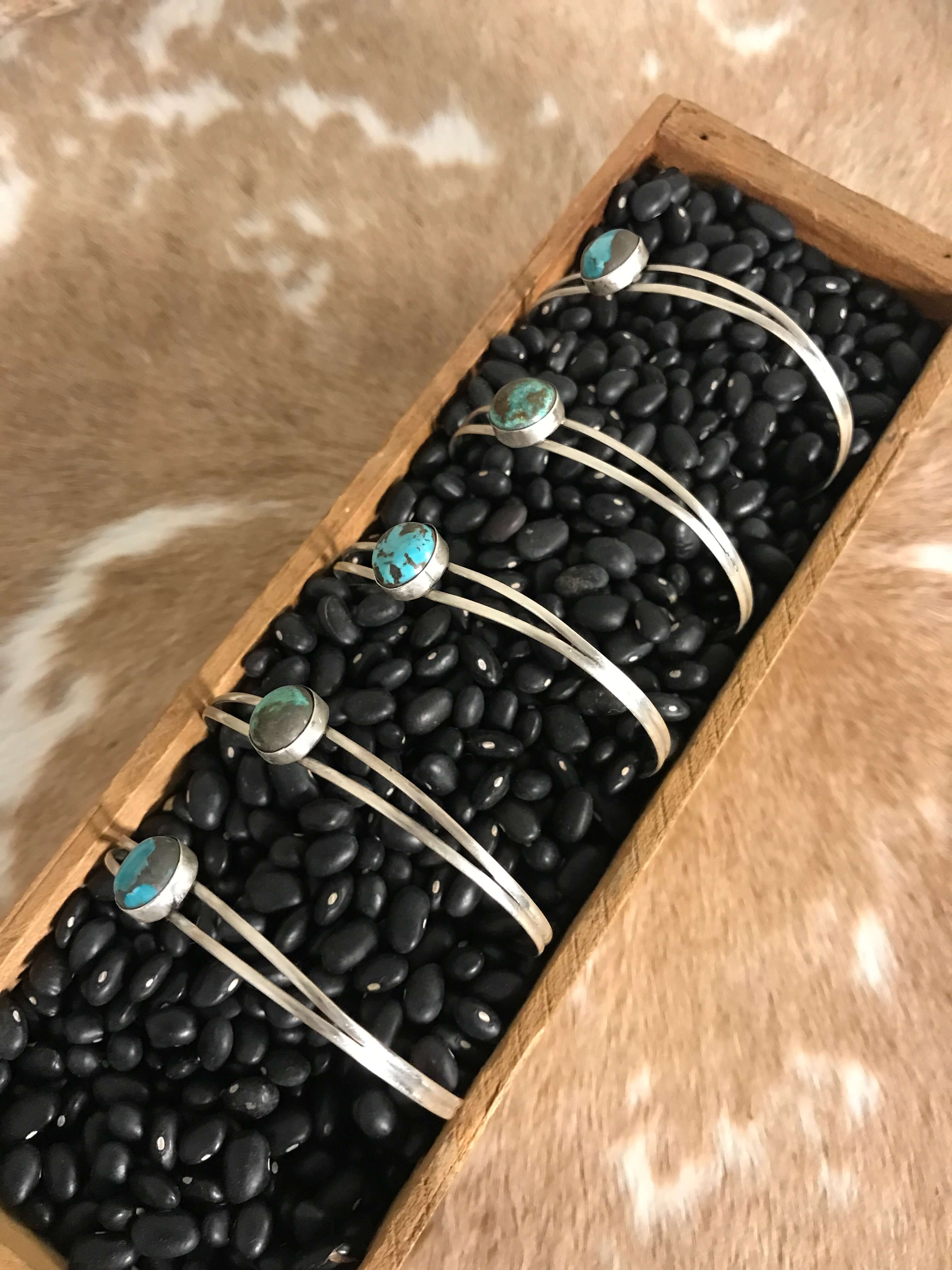 The Blundell Black Jack Cuffs-Bracelets & Cuffs-Calli Co., Turquoise and Silver Jewelry, Native American Handmade, Zuni Tribe, Navajo Tribe, Brock Texas
