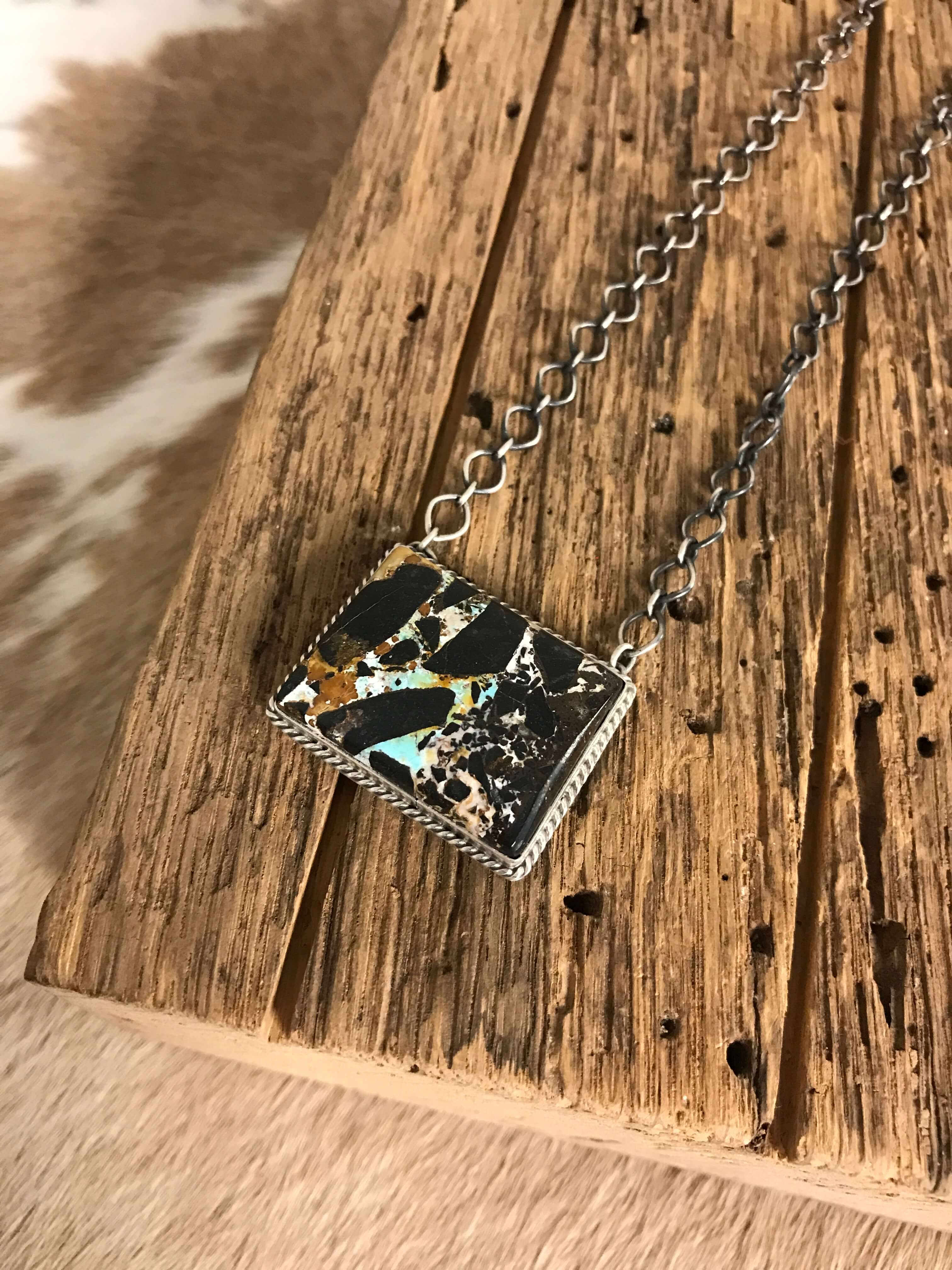 The Corvallis Black Jack Necklace, 2-Necklaces-Calli Co., Turquoise and Silver Jewelry, Native American Handmade, Zuni Tribe, Navajo Tribe, Brock Texas