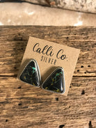 The Black Jack Studs, 2-Earrings-Calli Co., Turquoise and Silver Jewelry, Native American Handmade, Zuni Tribe, Navajo Tribe, Brock Texas