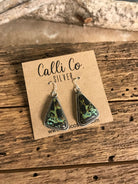 The Black Jack Dangles, 3-Earrings-Calli Co., Turquoise and Silver Jewelry, Native American Handmade, Zuni Tribe, Navajo Tribe, Brock Texas