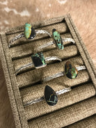 The Tetlin Black Jack Cuffs-Bracelets & Cuffs-Calli Co., Turquoise and Silver Jewelry, Native American Handmade, Zuni Tribe, Navajo Tribe, Brock Texas