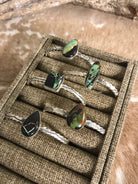 The Tetlin Black Jack Cuffs-Bracelets & Cuffs-Calli Co., Turquoise and Silver Jewelry, Native American Handmade, Zuni Tribe, Navajo Tribe, Brock Texas