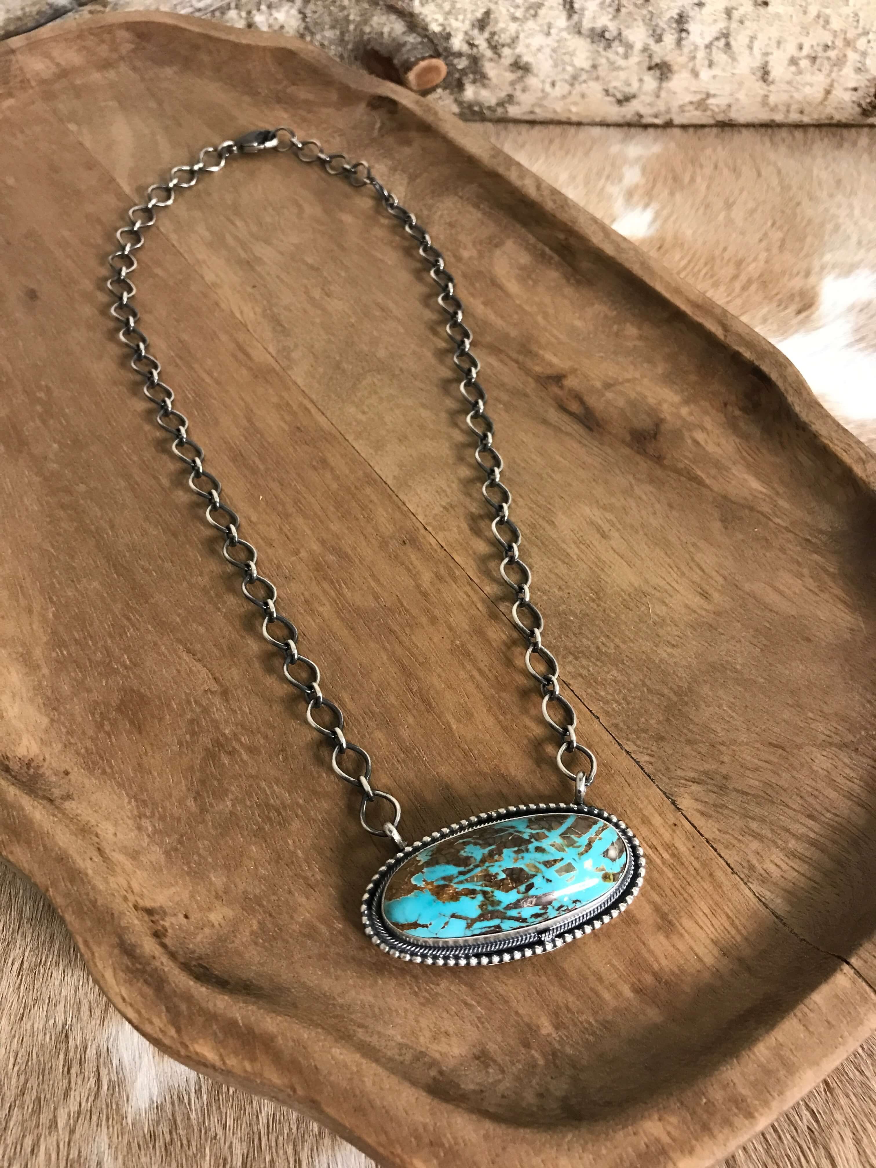 The Minnie Black Jack Necklace-Necklaces-Calli Co., Turquoise and Silver Jewelry, Native American Handmade, Zuni Tribe, Navajo Tribe, Brock Texas