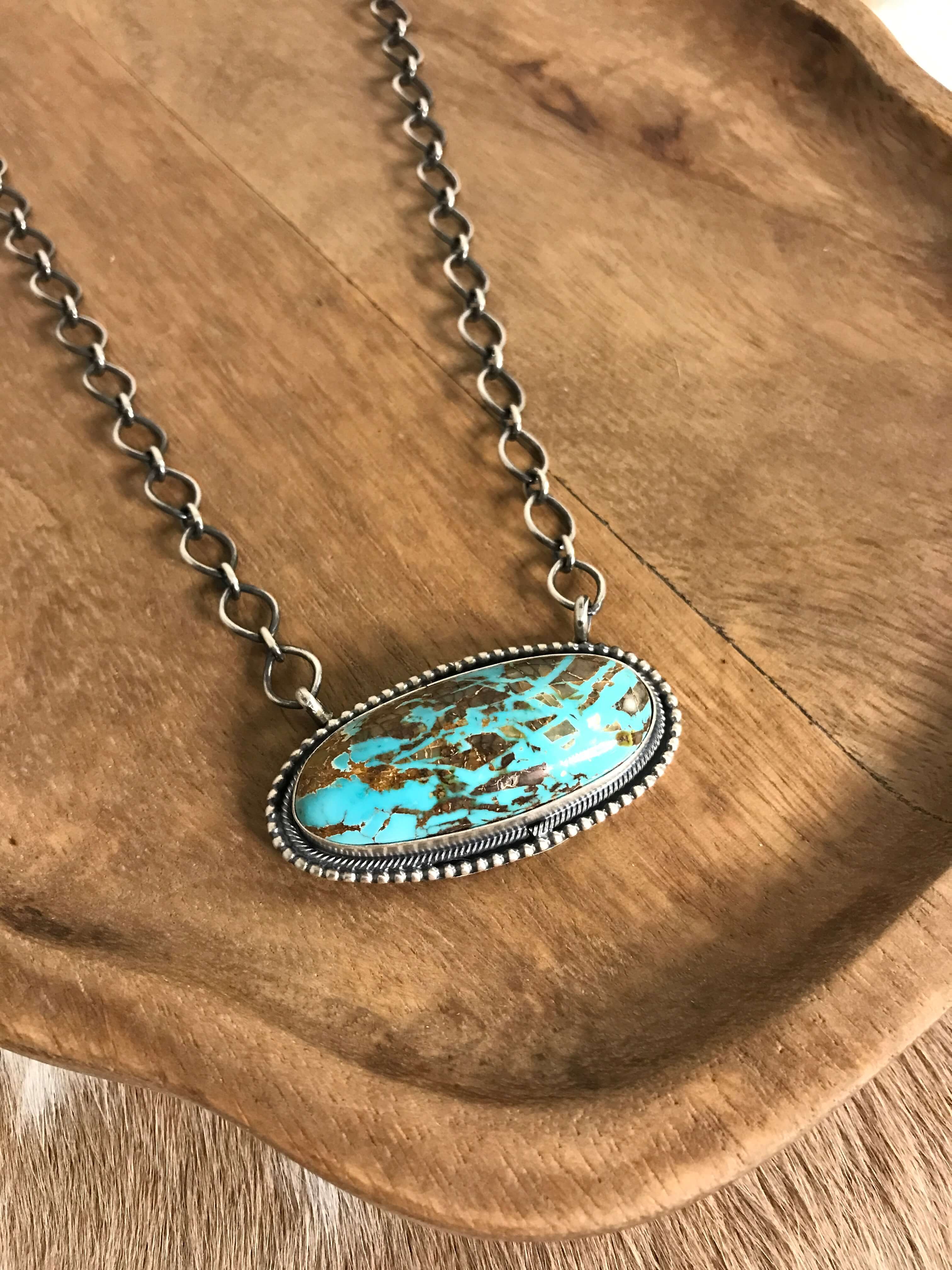 The Ballena Necklace in Turquoise, 3 | Calli Co Silver | Fort