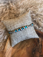 The Traveller Stretch Bracelet-Bracelets & Cuffs-Calli Co., Turquoise and Silver Jewelry, Native American Handmade, Zuni Tribe, Navajo Tribe, Brock Texas