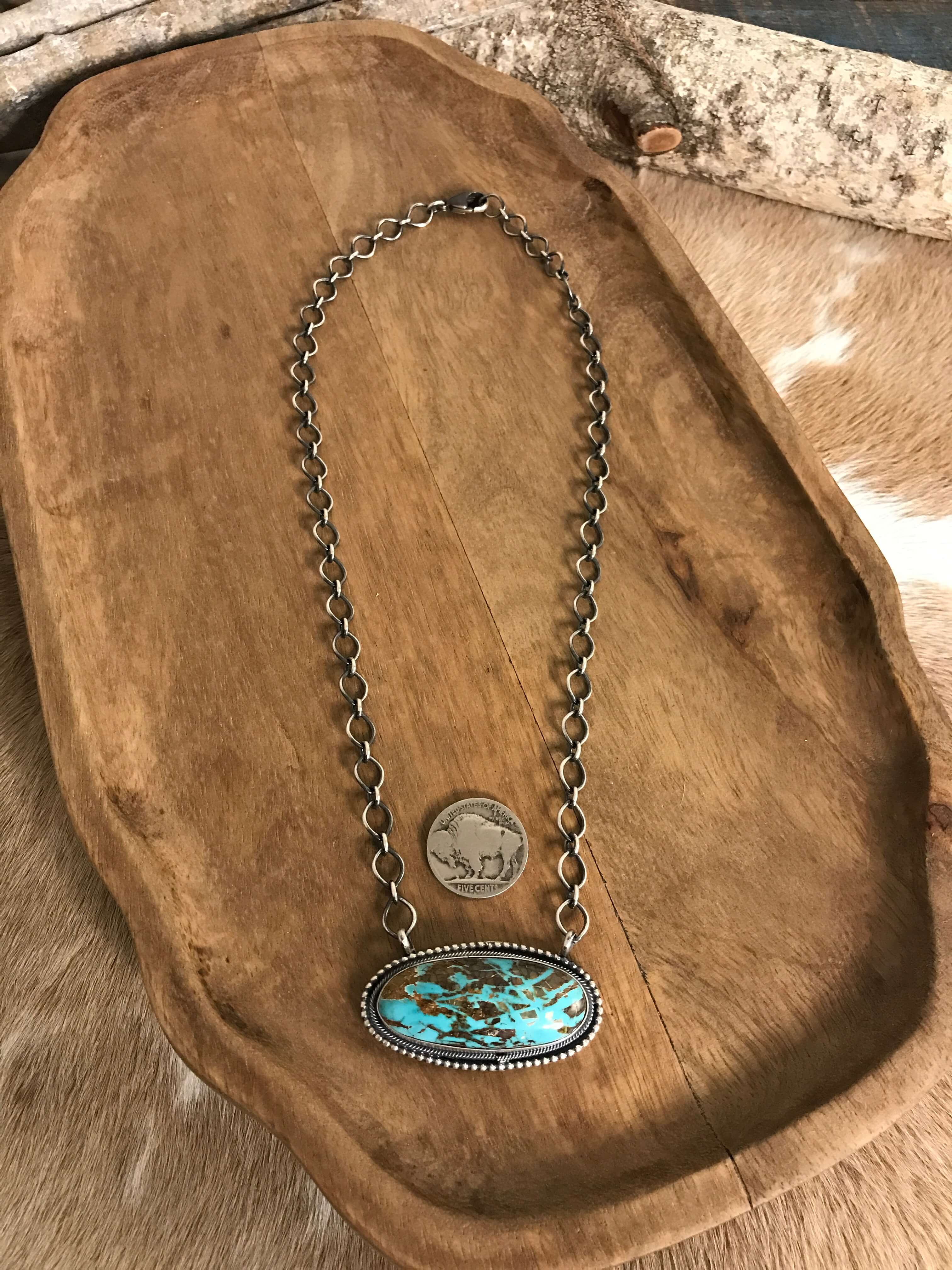 ネックレス・ペンダント Erena-42-03 necklace The Ballena Necklace in Turquoise, 3 | Calli Co Silver | Fort