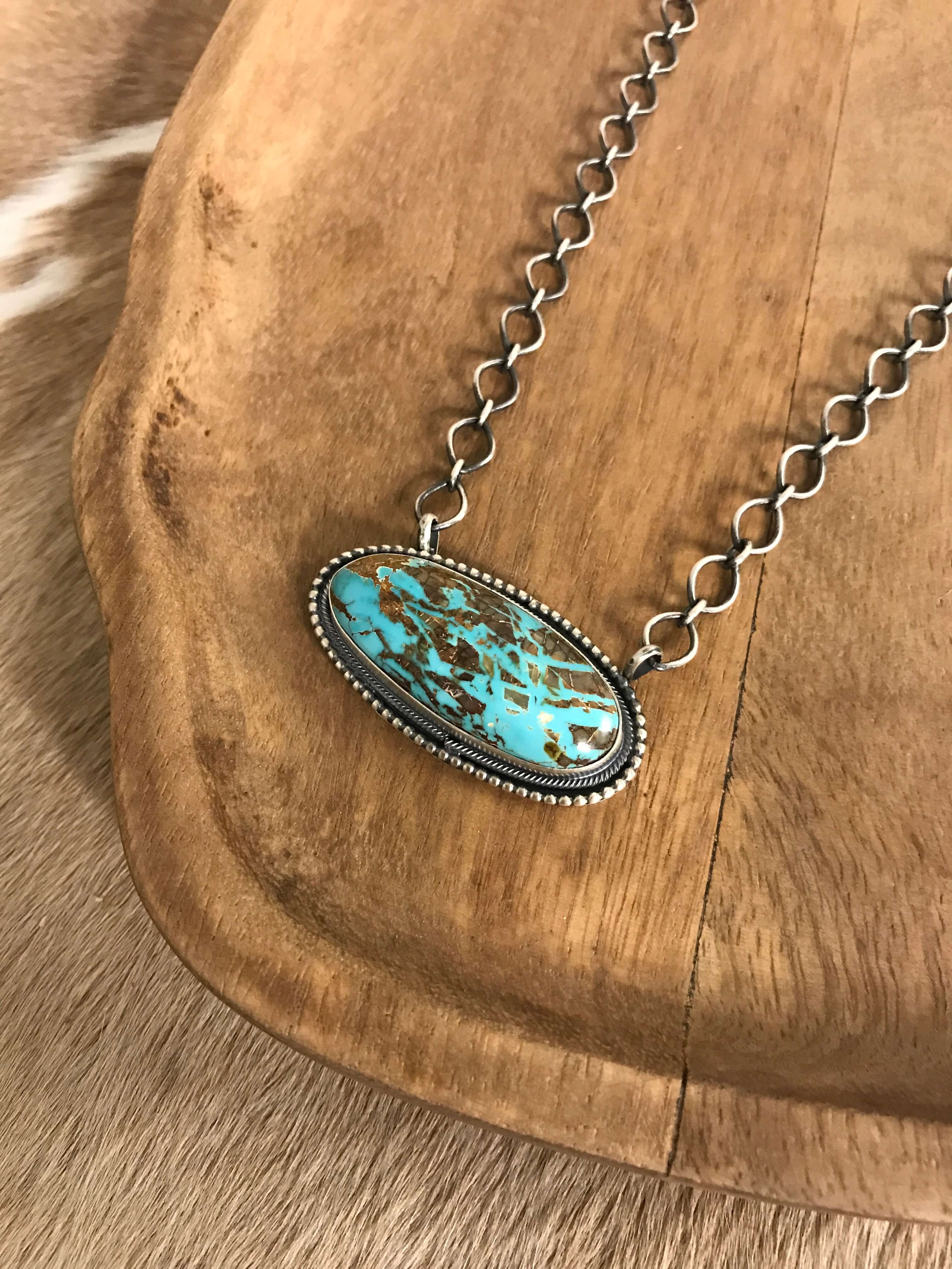 ネックレス・ペンダント Erena-42-03 necklace The Ballena Necklace in Turquoise, 3 | Calli Co Silver | Fort