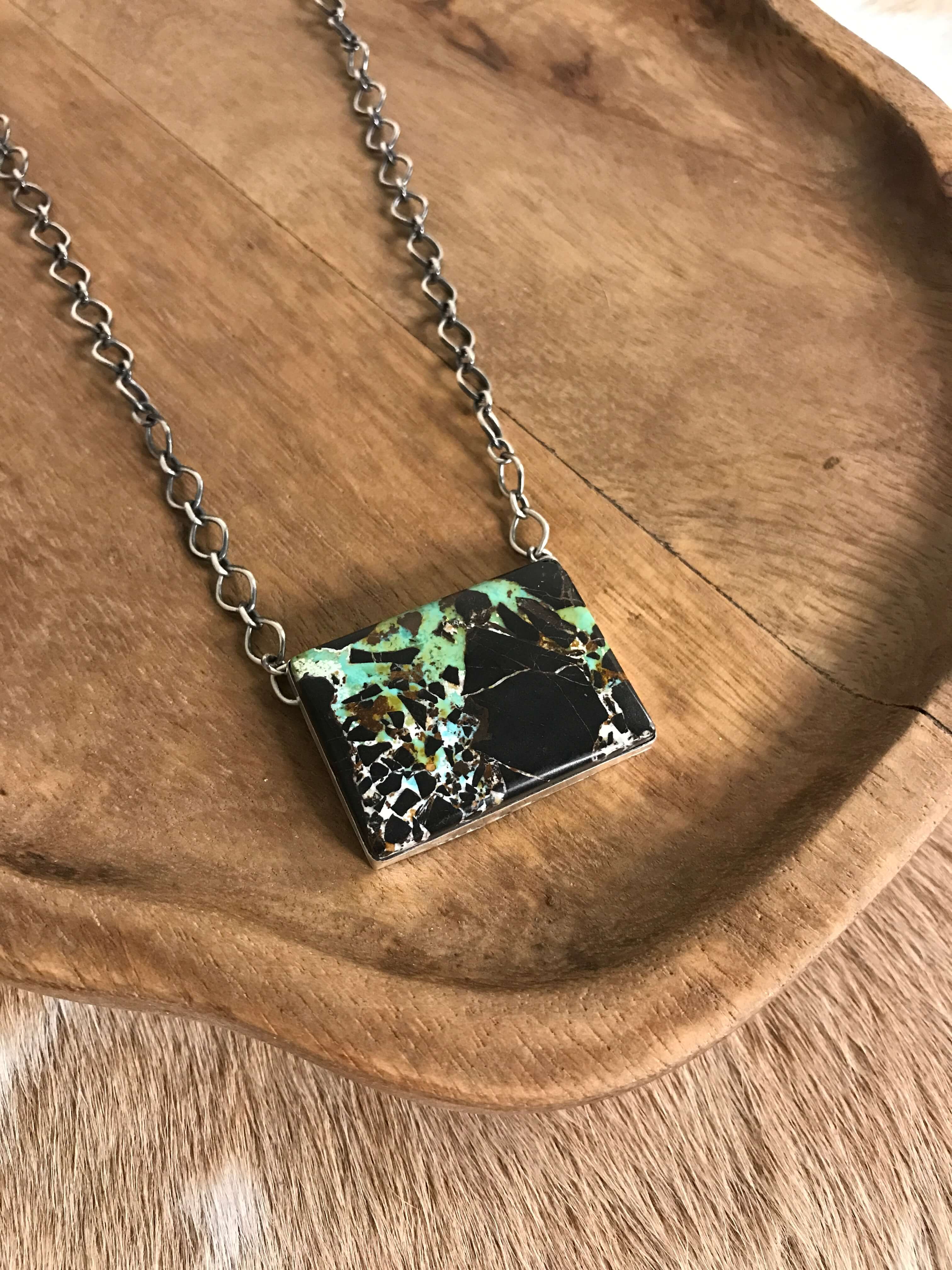 The Ballena Necklace in Turquoise, 3 | Calli Co Silver | Fort