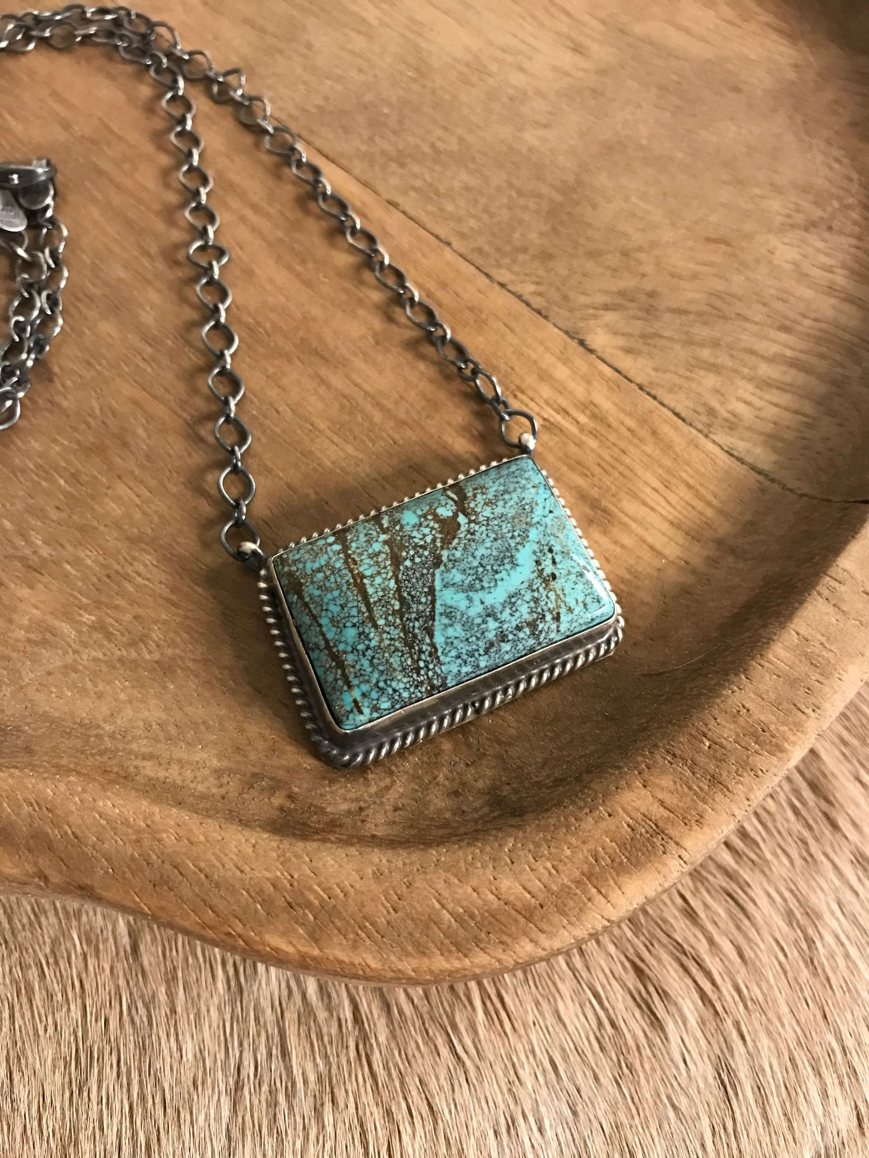 The Navarro Black Jack Necklace, 2-Necklaces-Calli Co., Turquoise and Silver Jewelry, Native American Handmade, Zuni Tribe, Navajo Tribe, Brock Texas