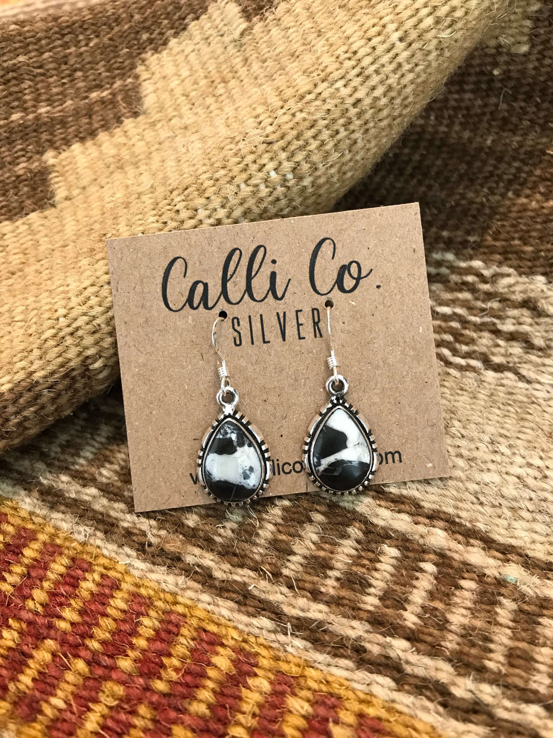 The White Buffalo Dangles, 7-Earrings-Calli Co., Turquoise and Silver Jewelry, Native American Handmade, Zuni Tribe, Navajo Tribe, Brock Texas