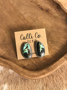 The Black Jack Studs, 4-Earrings-Calli Co., Turquoise and Silver Jewelry, Native American Handmade, Zuni Tribe, Navajo Tribe, Brock Texas