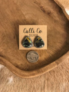 The Black Jack Studs, 5-Earrings-Calli Co., Turquoise and Silver Jewelry, Native American Handmade, Zuni Tribe, Navajo Tribe, Brock Texas