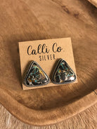 The Black Jack Studs, 7-Earrings-Calli Co., Turquoise and Silver Jewelry, Native American Handmade, Zuni Tribe, Navajo Tribe, Brock Texas