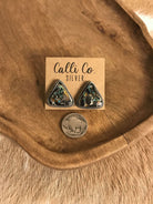 The Black Jack Studs, 7-Earrings-Calli Co., Turquoise and Silver Jewelry, Native American Handmade, Zuni Tribe, Navajo Tribe, Brock Texas