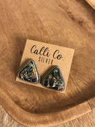 The Black Jack Studs, 7-Earrings-Calli Co., Turquoise and Silver Jewelry, Native American Handmade, Zuni Tribe, Navajo Tribe, Brock Texas