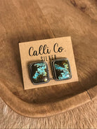 The Black Jack Studs, 11-Earrings-Calli Co., Turquoise and Silver Jewelry, Native American Handmade, Zuni Tribe, Navajo Tribe, Brock Texas