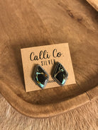 The Black Jack Studs, 15-Earrings-Calli Co., Turquoise and Silver Jewelry, Native American Handmade, Zuni Tribe, Navajo Tribe, Brock Texas