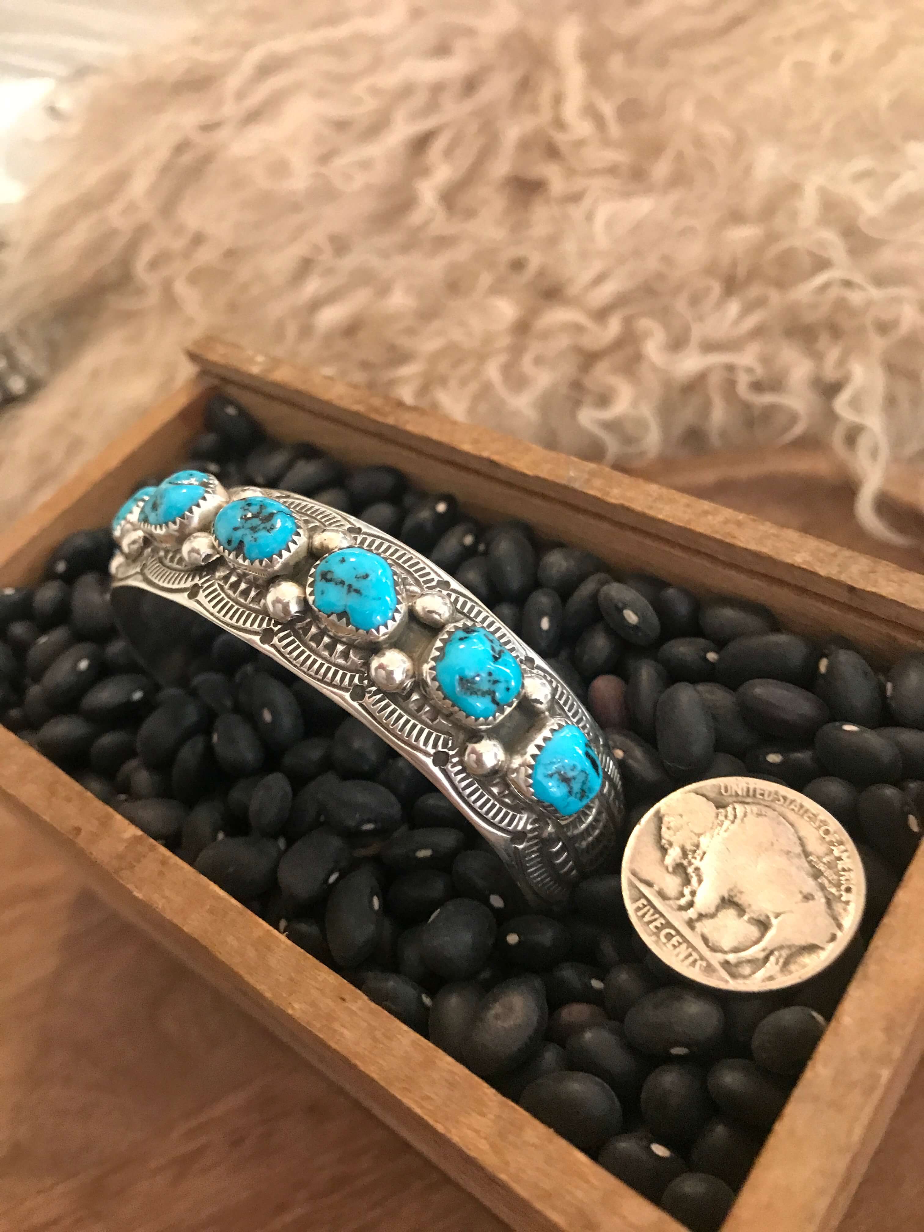 The Dalton Turquoise Cuff-Bracelets & Cuffs-Calli Co., Turquoise and Silver Jewelry, Native American Handmade, Zuni Tribe, Navajo Tribe, Brock Texas