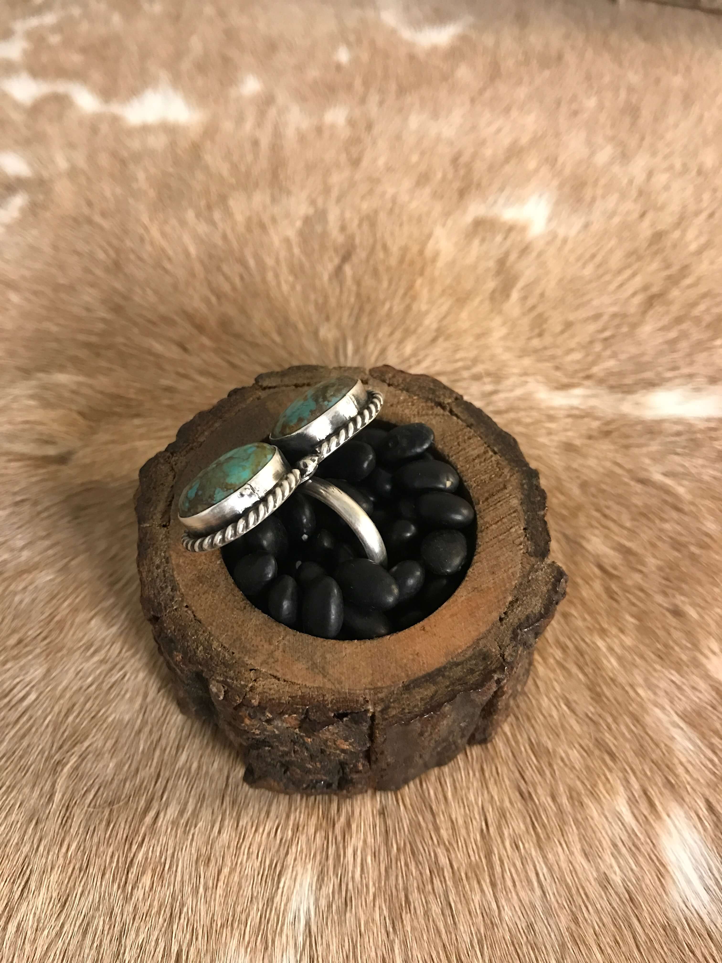 The Roanoke Adjustable Ring, 7-Rings-Calli Co., Turquoise and Silver Jewelry, Native American Handmade, Zuni Tribe, Navajo Tribe, Brock Texas